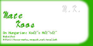 mate koos business card